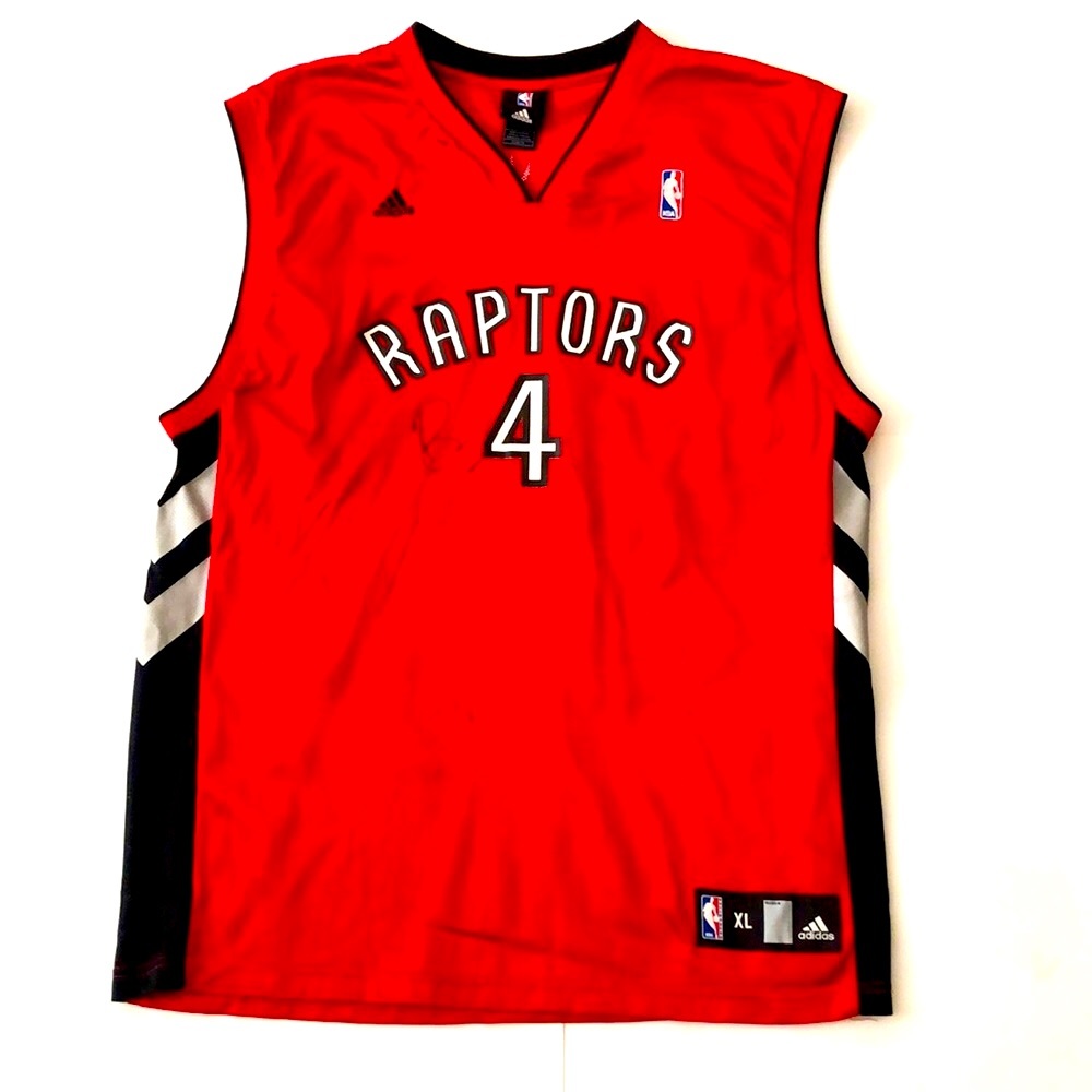 Raptors XL Autographed Bosh NBA Jersey Red V-neck Sleeveless Excellent Condition